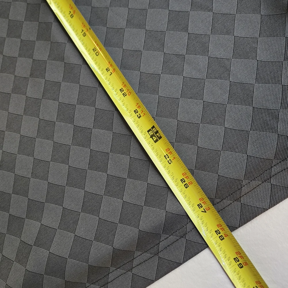 PGA Tour Charcoal Black Checker Diamond Print Golf Polo - Picture 5 of 7